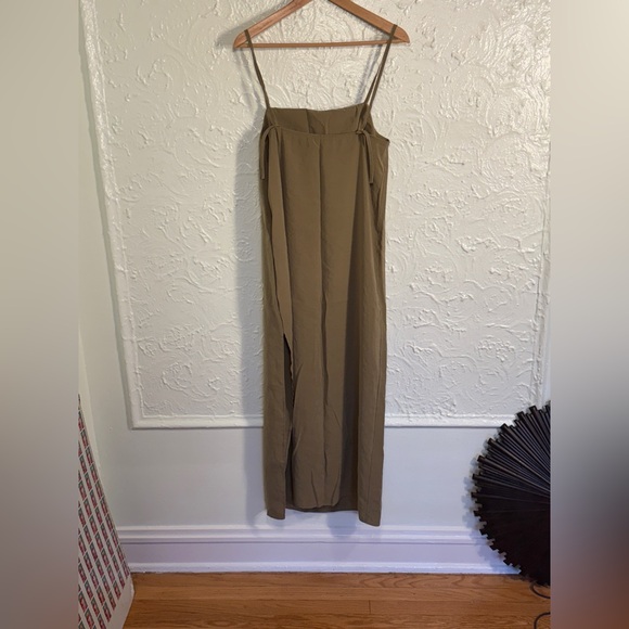 Topshop Green Sheath Maxi Dress Spaghetti Strap - Picture 2 of 4